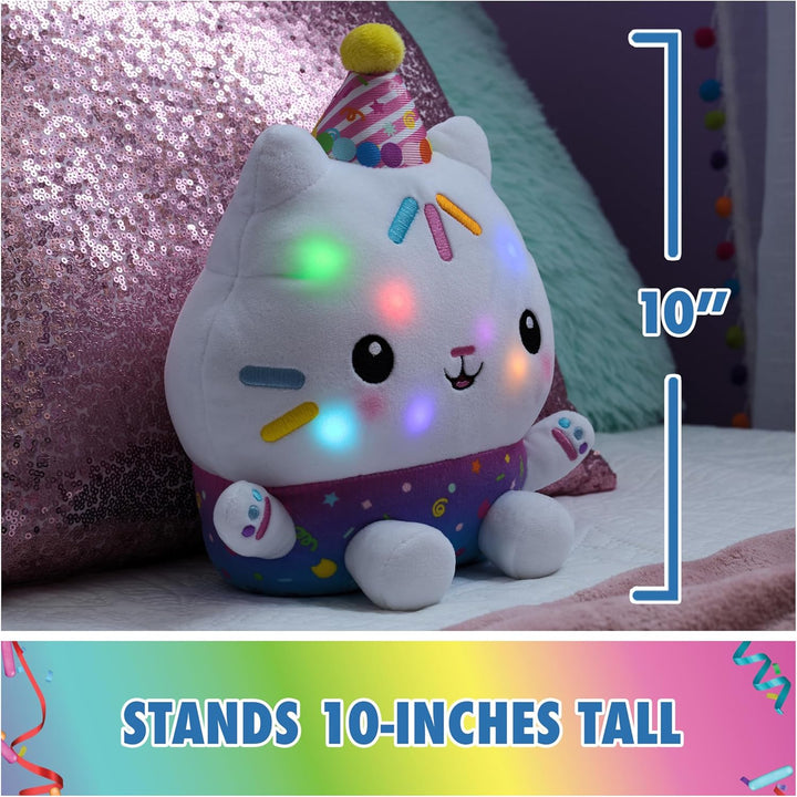 Celebrations, Sprinkle Party Cakey Cat Plush, 10-Inch Interactive Stuffed Animal with Sounds, Kids Toys for Girls & Boys Ages 3+