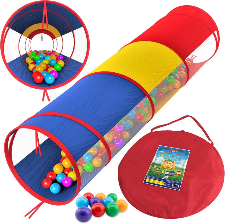 Extra-Large Play Tunnel for Toddlers 1-3 Years – Pop-Up Baby Crawl Tube, Sensory Activity, Indoor & Outdoor Kids Toy, Collapsible for Easy Storage