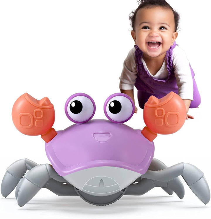 Crawling Crab Baby Toy - Infant Tummy Time Toys 3 4 5 6 7 8 9 10 11 12 Babies Boy 3-6 6-12 Learning Crawl 9-12 12-18 Walking Toddler 36 Months Old Music Development 1St Birthday Gifts
