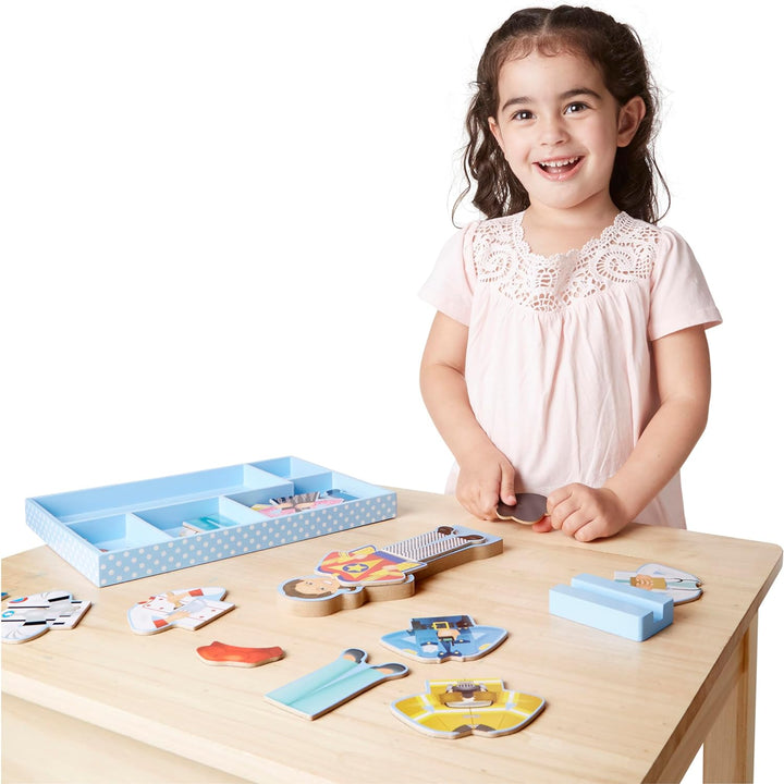 Julia Magnetic Dress-Up Wooden Doll Pretend Play Set (25+ Pcs)