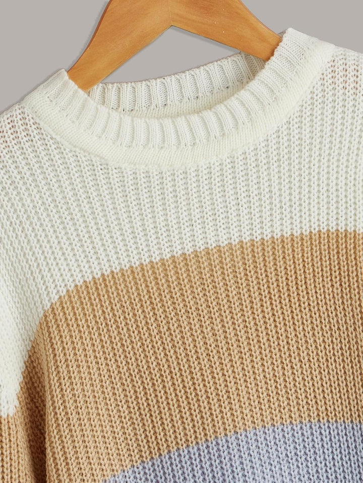 Girls Cut and Sew Sweater (Color : Multicolor, Size : 120)