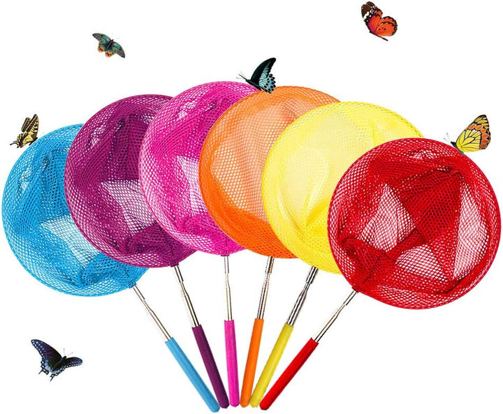 Kids Telescopic Butterfly Fishing Nets for Kids Catching Insect Net Outdoor Tools for Catching Bugs Fish Insect Ladybird, Extendable 34 Inches and anti Slip Grip