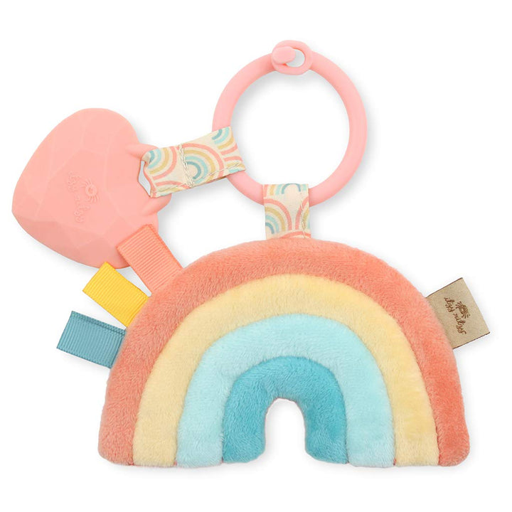 Infant Toy & Teether - Itzy Pal Baby Teething Toy Includes Lovey, Crinkle Sound, Textured Ribbons & Silicone Teether for Newborn (Avocado)