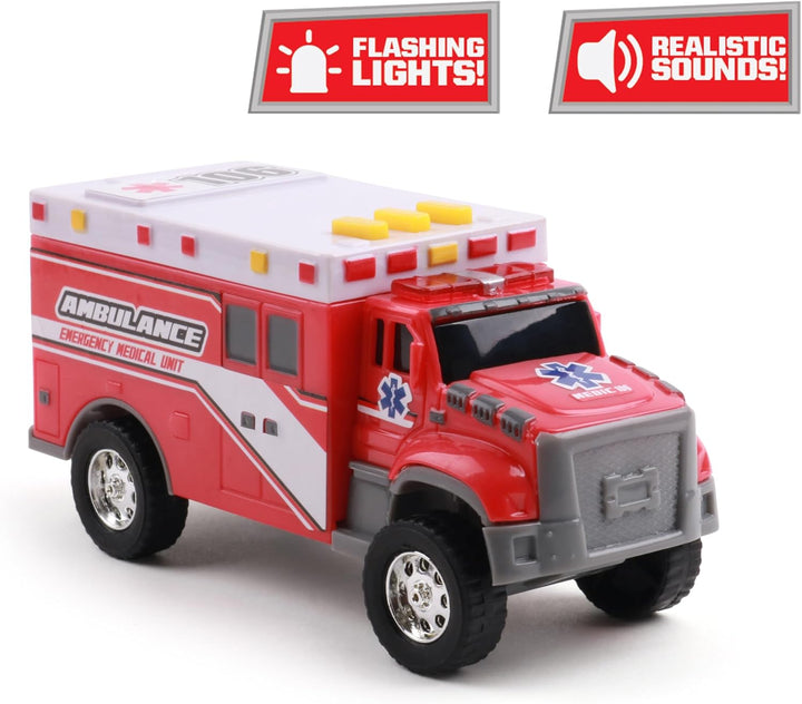 Toughest Minis 5" Tough Cab Ambulance Toy W/Lights & Sounds, Realistic Design & Batteries Included - Age 3+