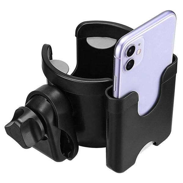 Universal Stroller Cup Holder, Adjustable Drink Holder with Phone Holder for Baby Stroller, Wheelchair, Walker, Bike, Scooter, Gifts for Family Member.