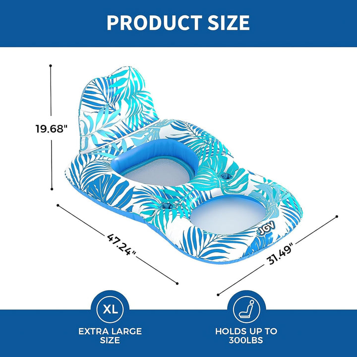 Pool Floats for Adults,Inflatable Chair Lounger Floaties with Drink Holder,Travel Pool Beach Lake Swim Inflatables Water Floating Rafts