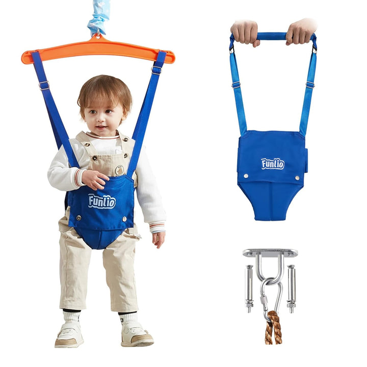 Baby Jumper with a Ceiling Hook for 6-24 Months, Baby Door Jumper for Indoor/Outdoor Play, Infant Jumper Doorway with Adjustable Chain, Easy to Assemble & Store (With a Ceiling Hook)