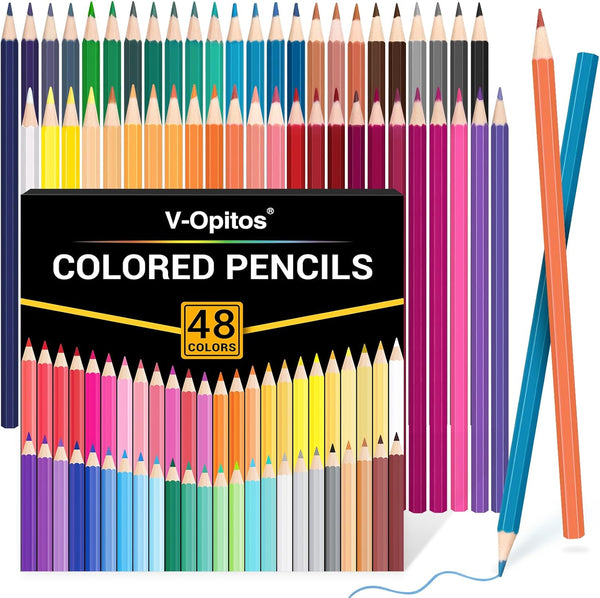 48 Pack Colored Pencils Set, Pre-Sharpened Coloring Pencils for Kids Beginners, Colored Pencils for Adult Coloring Books, Ideal Art Supplies for Sketching, Coloring & Painting