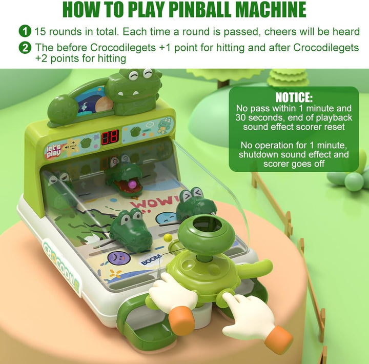 Pinball Machine for Kid, Toddler Dinosaur Board Games, Educational Interactive Electronic Toys Birthday Gift for Boy and Girl Ages 3+