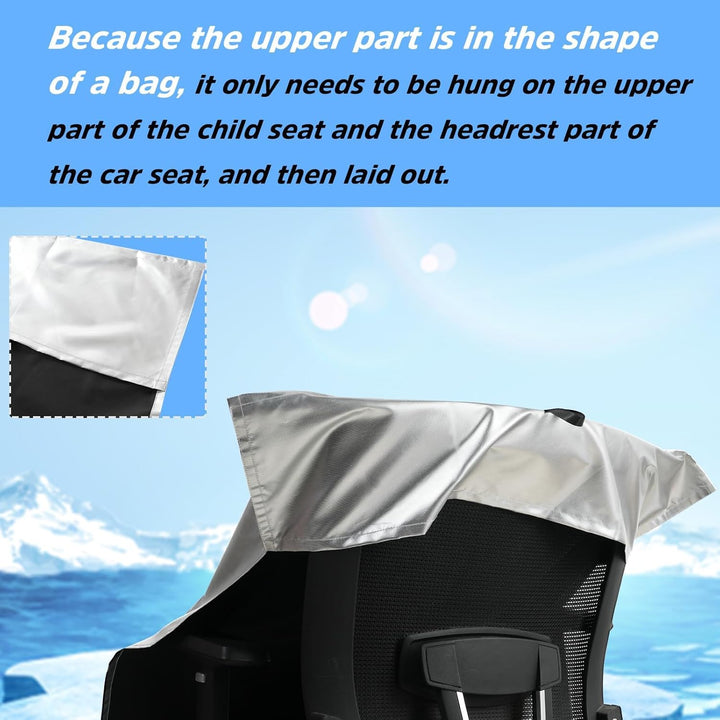 Baby Car Seat Sun Shade Cover with Free Storage Bag Included | Infant Car Seat Heat Protector | UV Protection Cooler Cover | Keeps Toddler Seat Cool in Baby Car | Travel Accessories Silver