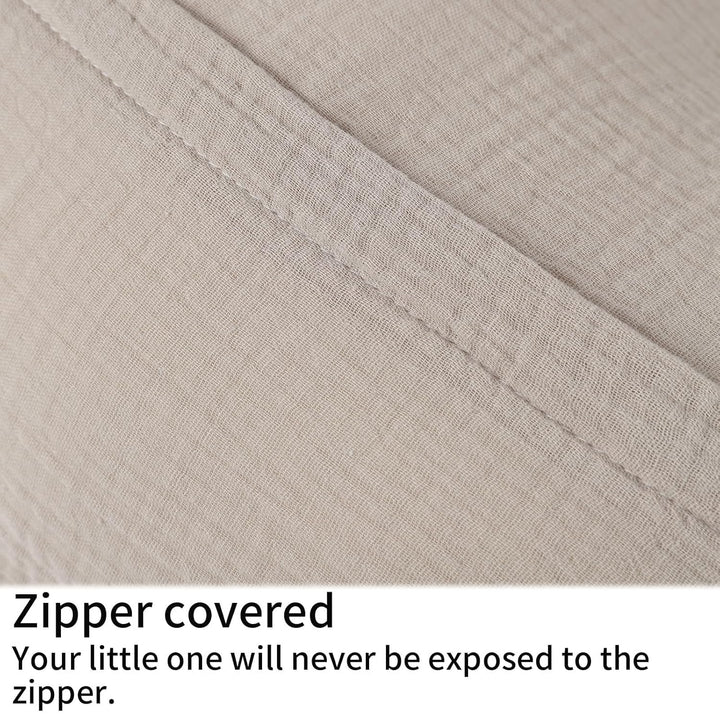 Muslin Nursing Pillow Cover Soft 100% Cotton Feeding Pillow Slipcover Fits Standard Infant Nursing Pillow for Baby Boy and Girl, Fog