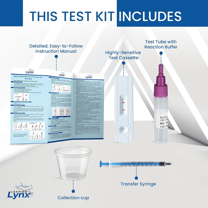 Fertility Test Kit for Men – Sperm Count Home Test Kit for Male Fertility – At-Home Semen Analysis Shows Normal or Low Sperm Count – Fast, Private, Easy to Use - Sperm Check Test Kit