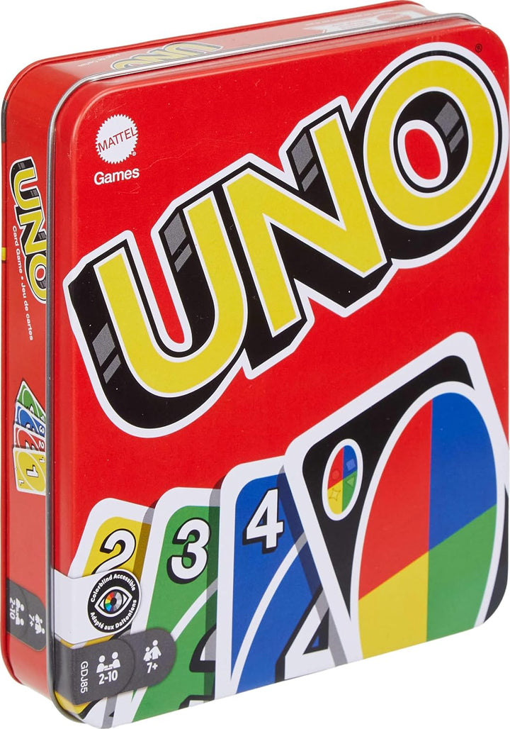 UNO Card Game in a Collectible Storage Tin for Kids, Adults, Families, Parties & Travel, 2 to 10 Players (Amazon Exclusive) (Amazon Exclusive)