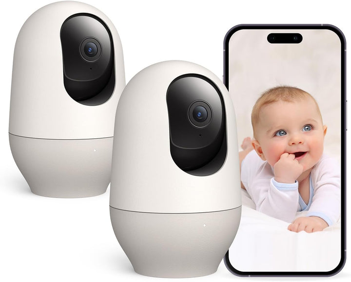 Baby Monitor Wifi Smartphone 2K Baby Monitor with Night Vision Baby Camera Indoor, 360-Degree Motion Tracking, Works with Alexa, Two-Way Audio, Motion & Sound Detection,Sd Card or Cloud