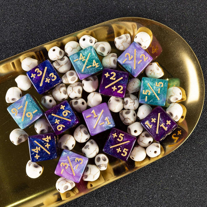 48 PCS Magic the Gathering MTG Counter Dice Marble Bulk Life Counters Tokens Dice Compatible with Magic Card Game Accessories CCG Creature Stats, 4 Colors