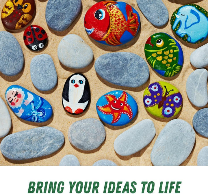 40 Large River Rocks for Painting - Stimulate Your Children’S Creativity with Our Painting Rocks for Kids - Flat and Smooth - Fun & Engaging Rock Painting with the Family - 2-4 Inches