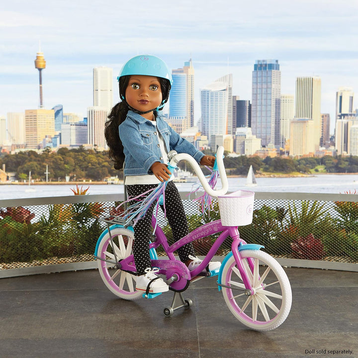 Bike with Helmet, Streamers, Basket, and Wheels That Roll for 18-Inch  Doll