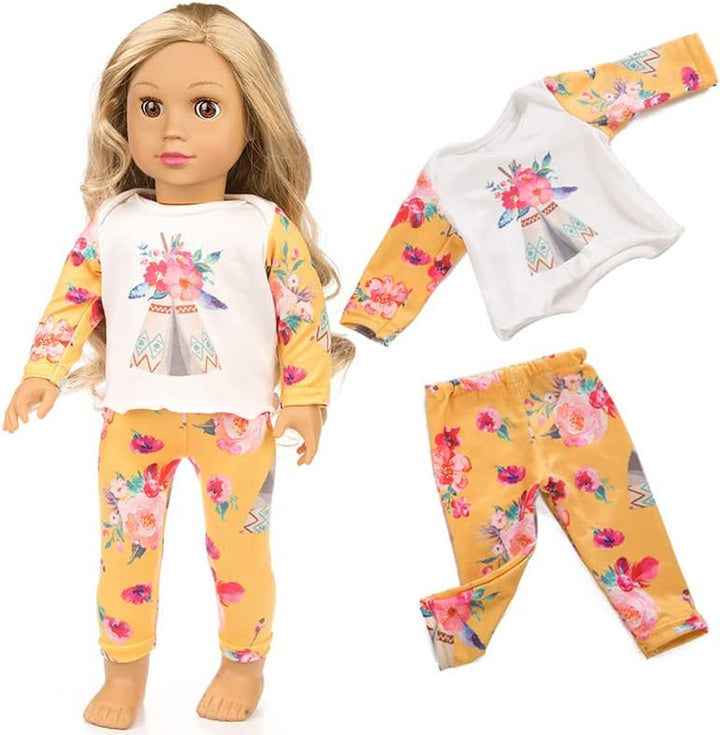 19 Pcs American Doll Clothes Gift for 18 Inch Doll Clothes and Accessories, Including 10 Complete Sets of Clothing