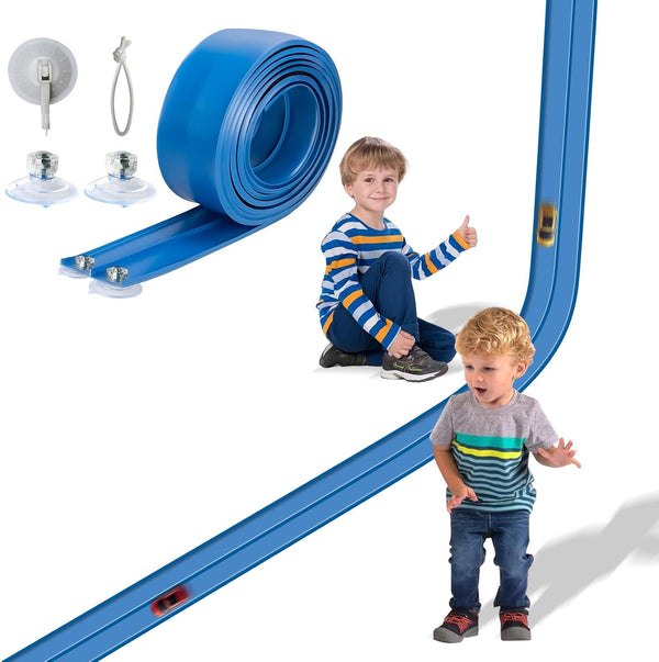 Flex Track 15 Ft Starter Set, Flexible Race Car Ramp Track for Ages 3 & up with Suction Cups Compatible with Hot Wheels and Diecast 1/64Th Cars