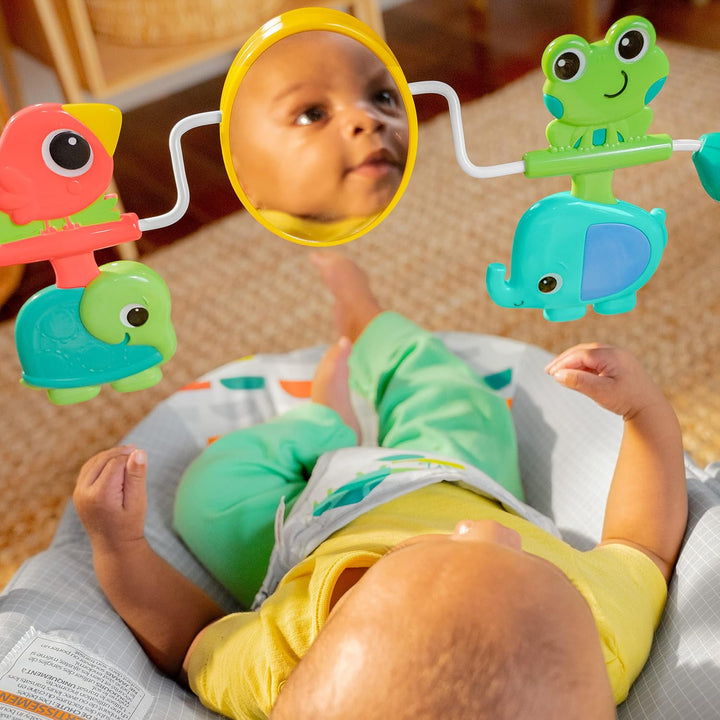 Playful Paradise Comfy Baby Bouncer Seat with Soothing Vibration and Toys, Unisex, 0-6 Months