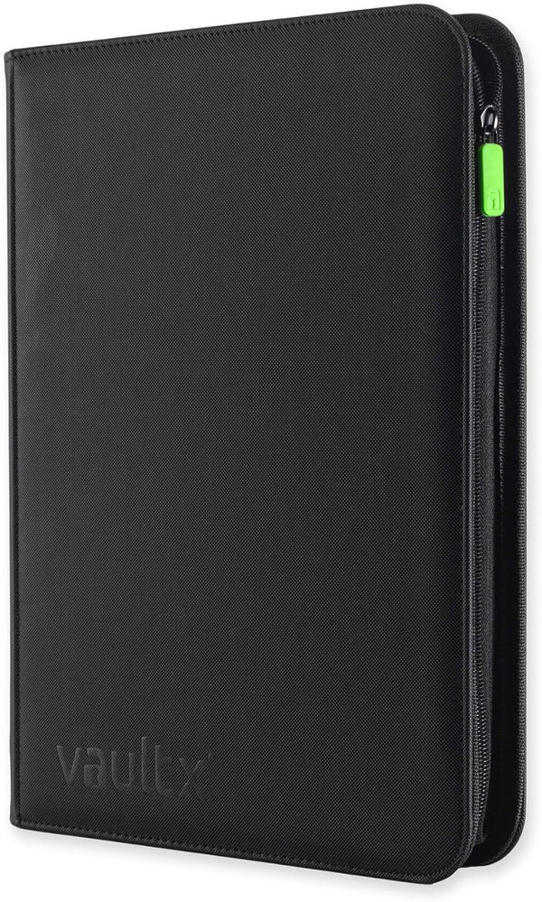 9 Pocket Trading Card Zip Binder, 360 Cards, Premium Exo-Tec Album Material, 20 Side-Loading Pages, Folder for Collectible Games, Sports, TCG (Black)