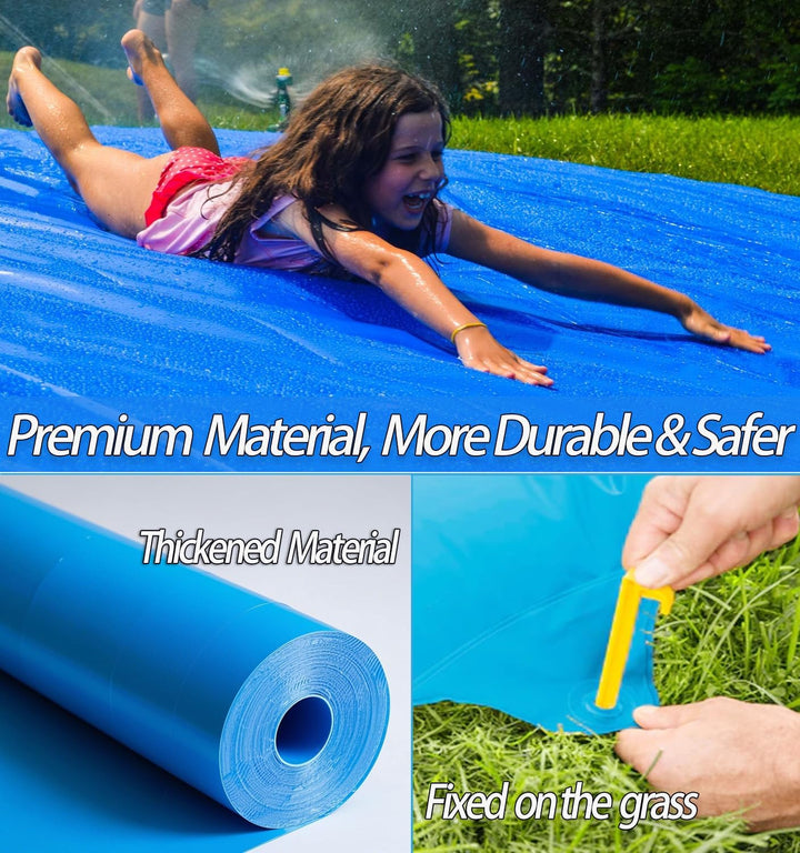 30 X 6Ft Slip and Slide for Adults with 2 Bodyboards, Extra Long Heavy Duty Slip N Slide Backyard, Lawn Big Water Slide Tarp for Adults (30 X 6 FT)
