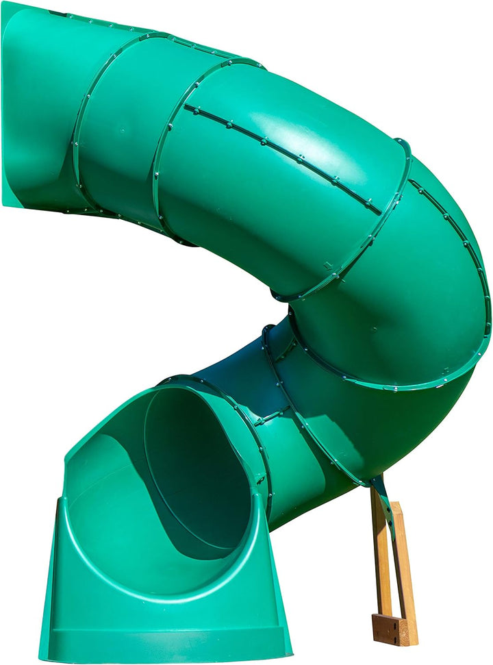 Tall Spiral Tube Slide - Left Exit, Green - Mounts to 5 Ft. Deck Height