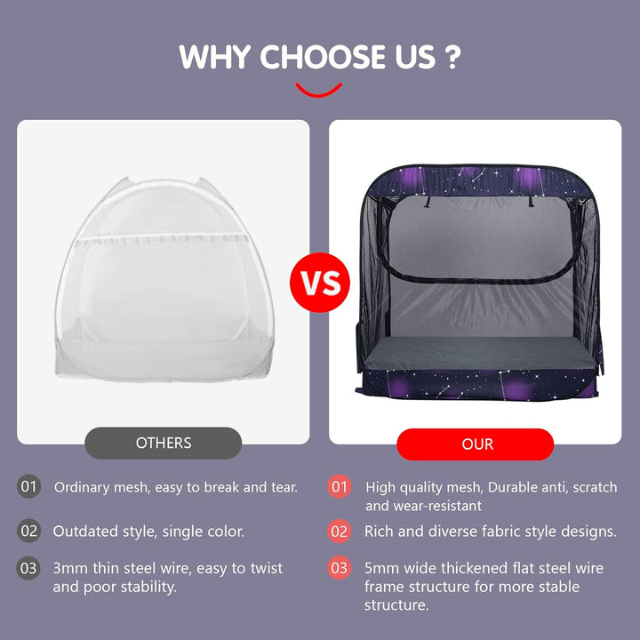 Portable Baby Crib Net Safety Mesh Tent,Pop up Infant Mosquito Net, See through Canopy Netting Cover for Baby&Toddler to Keep Baby from Climbing Out.