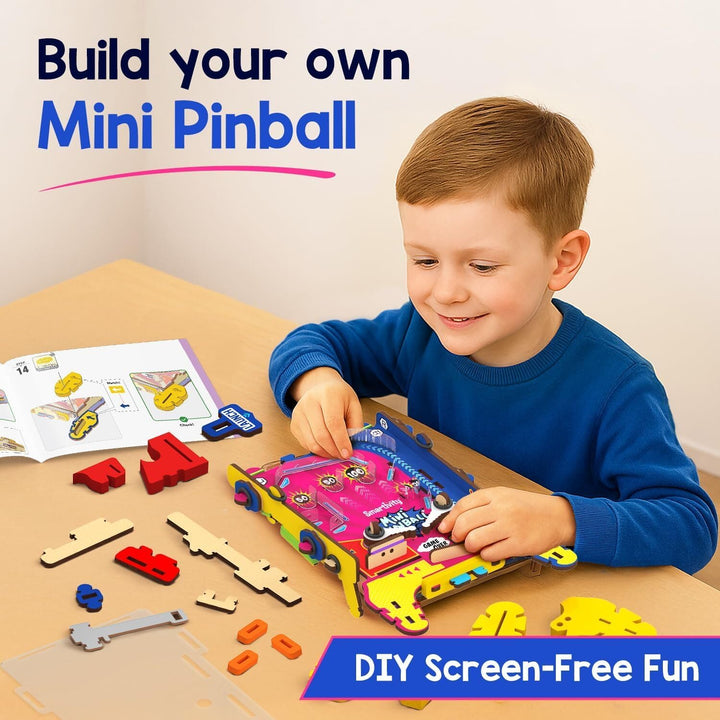 DIY Mini Pinball for Kids Ages 6-12 Years | Build Your Own - Hand Held Pinball Game I Birthday Gift for Boys & Girls | DIY Science Toy for Kids 6,7,8,9,10,11,12 Years Old