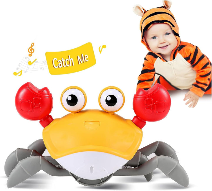 Crawling Crab Baby Toy - Infant Tummy Time Toys 3 4 5 6 7 8 9 10 11 12 Babies Boy 3-6 6-12 Learning Crawl 9-12 12-18 Walking Toddler 36 Months Old Music Development 1St Birthday Gifts