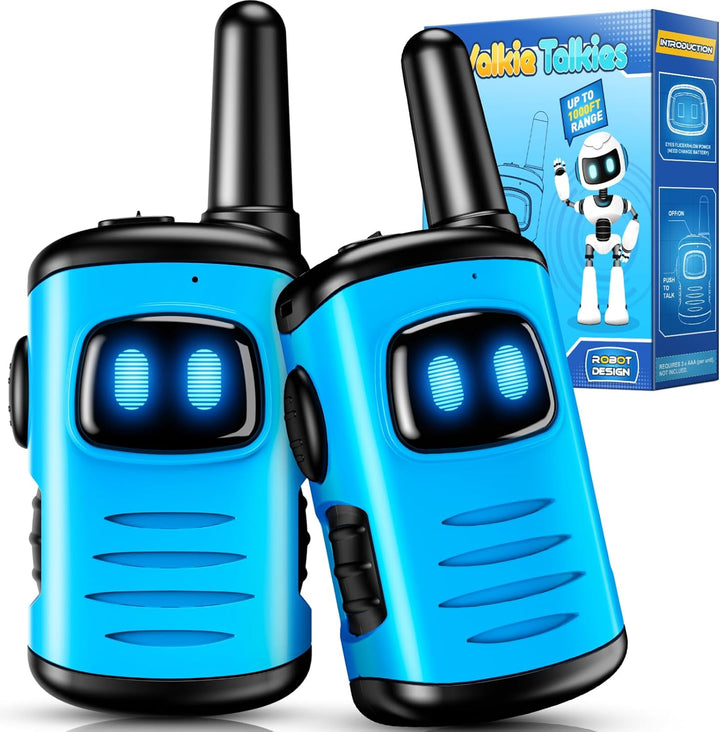 Kids Walkie Talkies Toys for Boys:  Mini Robots Walkies Talkies 2 Pack Birthday Gifts for 3 4 5 6 7 8 Year Old Boys Toys Age 4 5 6 7 8 Camping Outdoor Games
