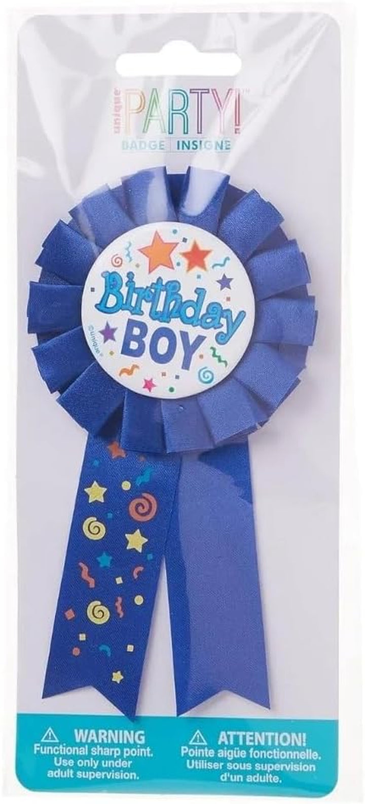 Birthday Boy Blue Fabric Award Badge - 7" (1 Pc) - Perfect Celebration Accessory for Unforgettable Party