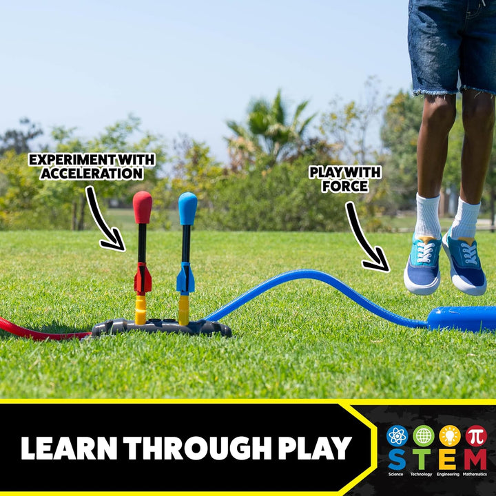 Original Dueling Rocket Launcher for Kids, 8 Rockets - Fun Backyard & Outdoor Kids Toys Gifts for Boys & Girls -Toy Foam Blaster Set Soars 200Ft - Multi-Player Launcher Stand