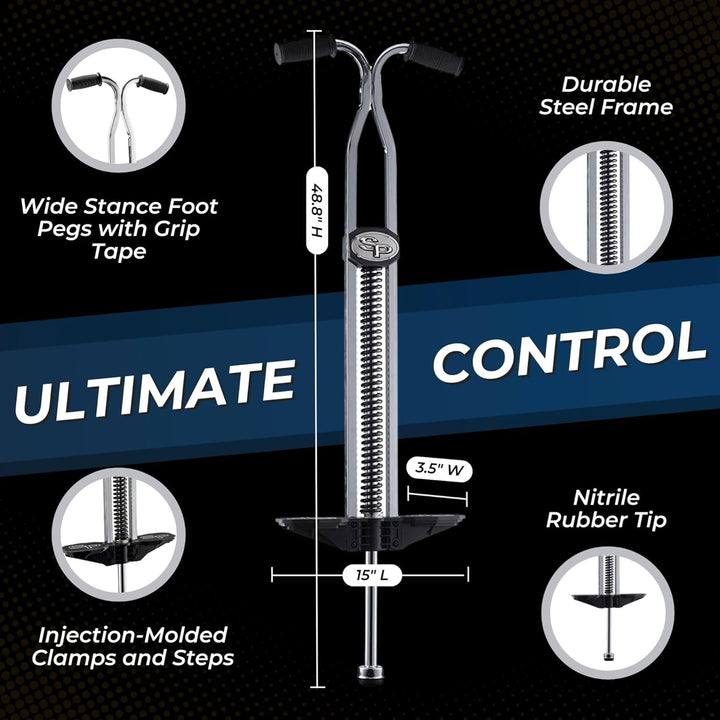 Super Pogo Pogo Stick for Kids and Adults 14 & up Heavy Duty for Weights 120-210 Lbs