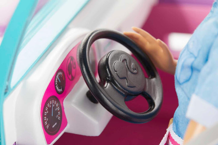 Toy Car, Doll-Sized SUV, Purple Off-Road Vehicle with 2 Pink Seats & Treaded, Rolling Wheels