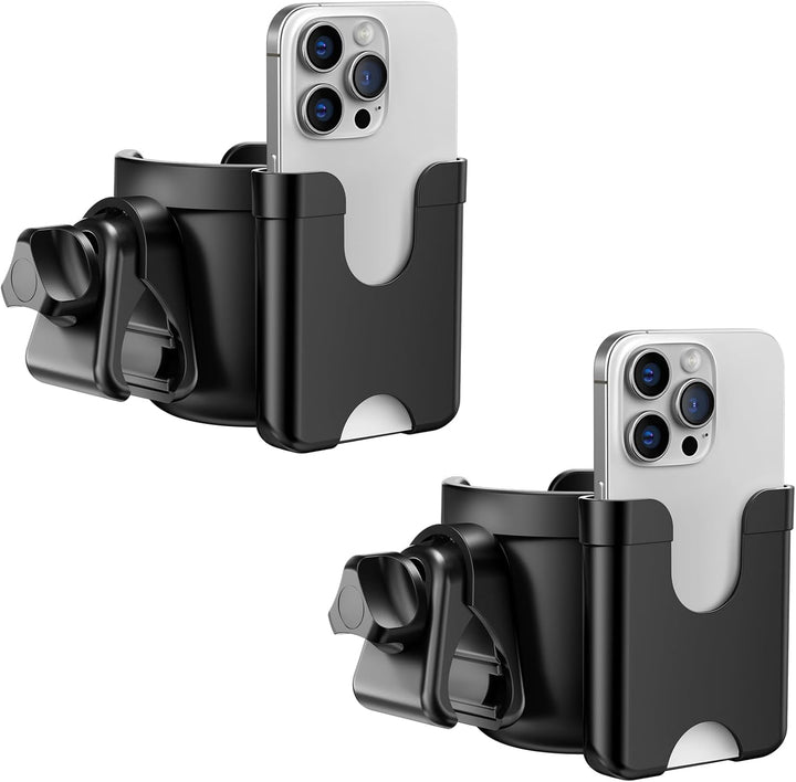 Cup Holder for Walker, Stroller Cup Holder Attachment with Phone Holder, Wheelchair/Stroller Accessories for Uppababy, Nuna, Doona, Rollator, Bike, Scooter, Baby Travel Essential