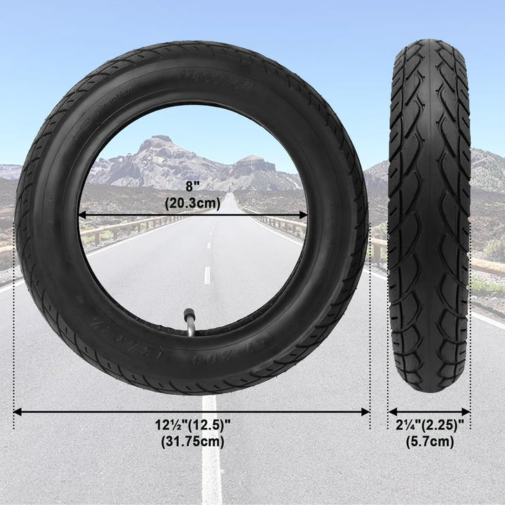 12 1/2 X 2 1/4 Inner Tube and Tire, Heavy Duty Thorn Resistant 12.5'' X 1.75/2.15 Front Wheel Inner Tire Set Compatible with BOB Stroller Revolution Se Pro Flex Jogging Duallie Stroller