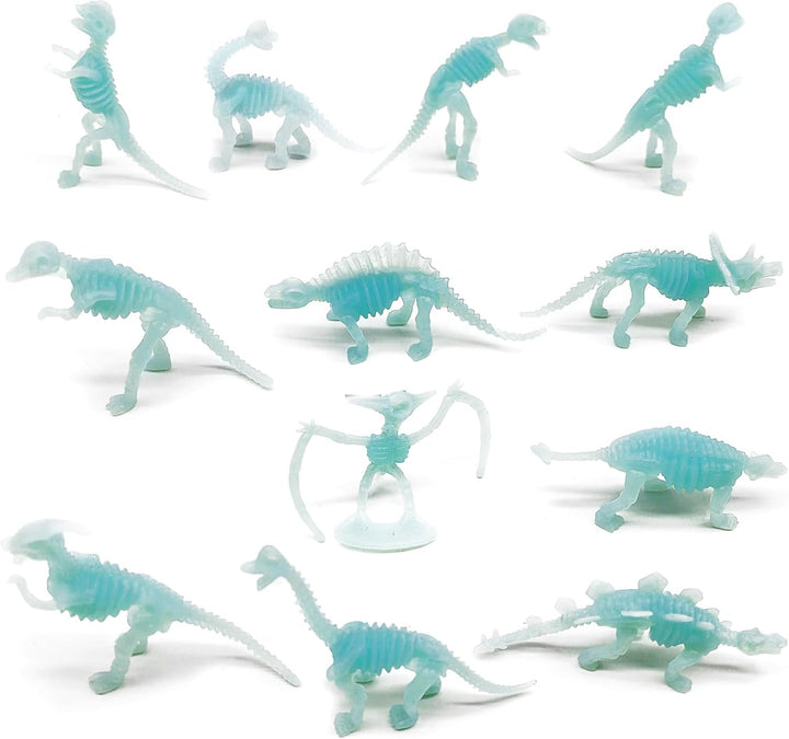 Plastic Assorted Mini Dinosaur Figures, Little Dinosaur Figurine, Small Dino Toy 1.5 Inch - 3 Inch, Great for Dino Cake Topper, Easter Eggs Filler, Pack of 12