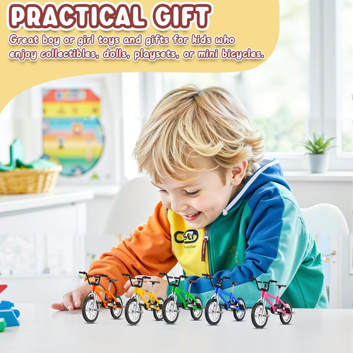 24 Pcs Kids Mini Finger Bikes Party Favors Miniature Fidget Bicycle Toy Metal Finger Bikes for Students Class Prizes Birthday Gift Goodie Bag Stuffers Carnival Prizes Christmas Stocking Fillers