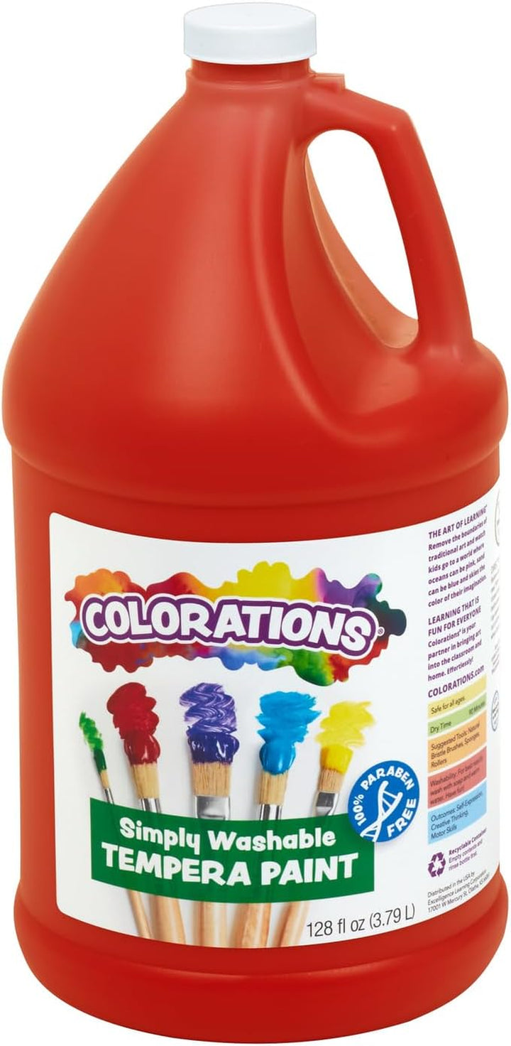 Paraben-Free Washable Tempera Paint for Kids - 1 Gallon Value Size. Vibrant White. Non-Toxic and Made in the USA