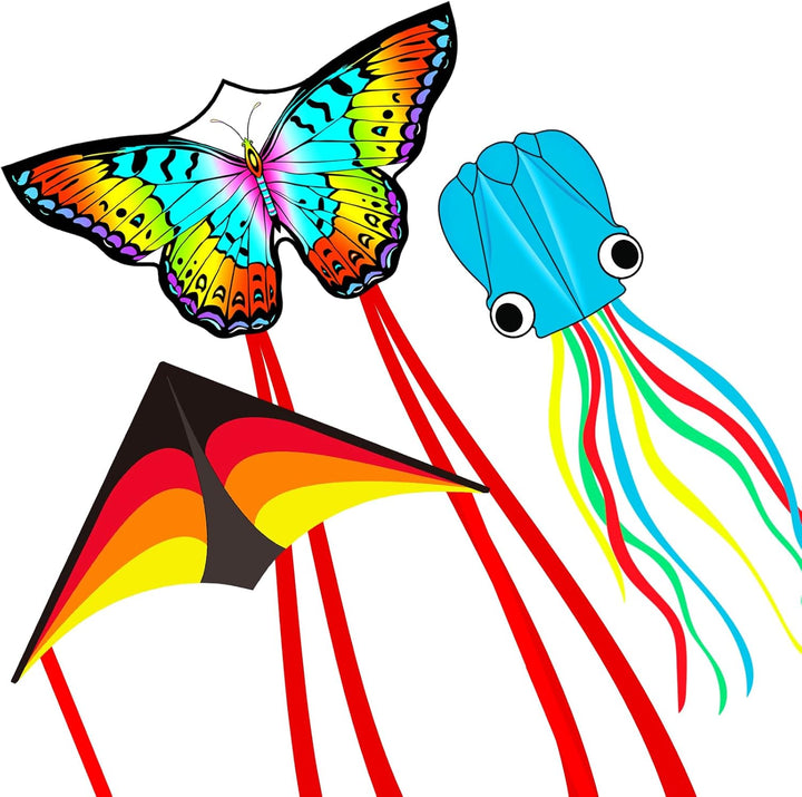 Large Octopus Kites for Kids & Adults,Big Kite for Beginners, Kites for Kids Ages 4-8,Outdoors Activities with Line and Handle