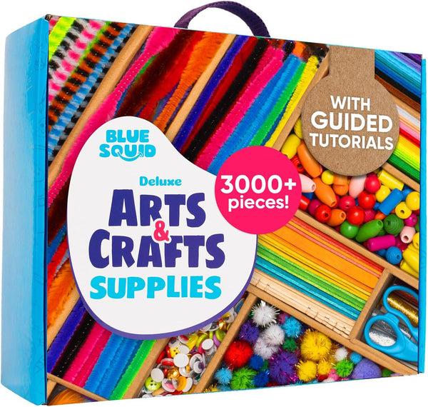 3000+ Pcs Arts and Crafts Supplies for Kids | Craft Kit Box for Kids Age 3-5, 4-8, 6-8, 8-12 | Craft Supplies & Materials Crafts Set Toys Art Box Gifts for Girls Boys Bulk Art Kit