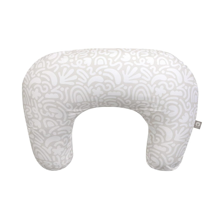Original Nursing Pillow, Gray Taupe Leaves, Ergonomic Nursing Essentials for Bottle and Breastfeeding, Firm Fiber Fill, with Removable Pillow Cover, Machine Washable