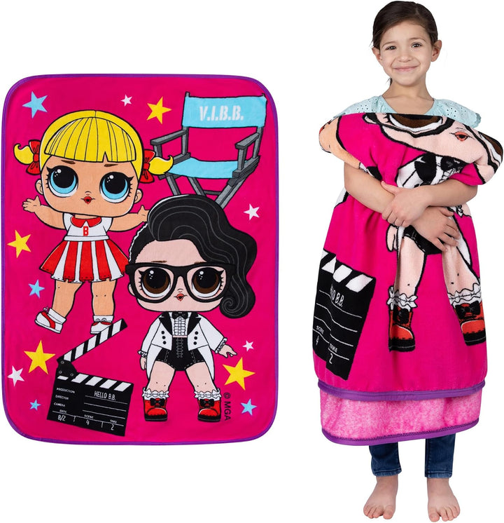 Gabby'S Dollhouse Cakey and Pandy Kids Bedding Super Soft Micro Raschel Throw, 46 in X 60 In, by