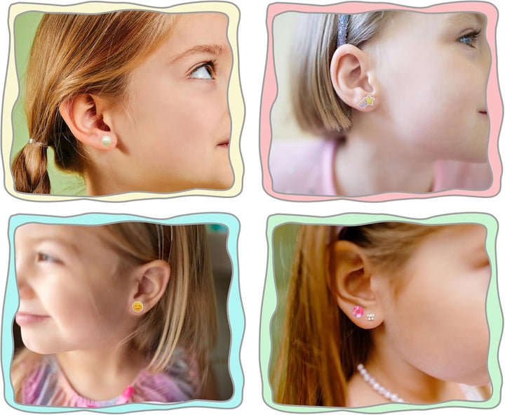 Stick on Earrings - Girls 3D Unicorn Sticker Earrings Self-Adhesive Glitter Craft Gem Stickers (Unicorn)
