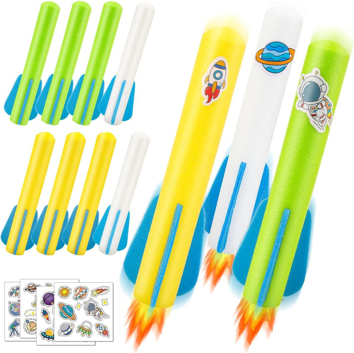 Toys Rocket Launcher for Kids, Outdoor Summer Toys Games for Ages 3 4 5 6 7 8+ Years Old, Toddler Boys Birthday Gifts, 6 Foam Air Rockets, Launch up to 120+Ft
