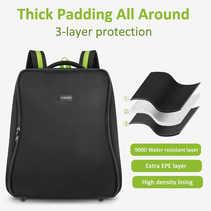 Padded Stroller Bag for Airplane Travel Fits for Uppababy MINU,MINU V2,MINU V3, Gate Check Stroller Bag with Large Inner Mesh Pocket, Sturdy Stroller Storage Backpack for Accessories