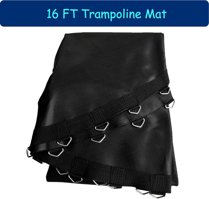 Replacement Trampoline Mat Fits 16 Foot Frame ，171.9“/14.31Ft Diameter with 108Rings,Fits 6.5-7.0" Spring,W/Pull Hook and Gloves
