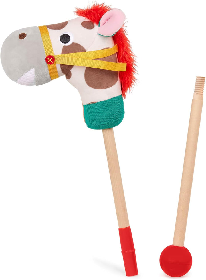 – Classic Hobby Horse – Plush Stick Horse – Wooden Pole & Sensory Textures – Realistic Sounds – 2+ Years – Pony Pal