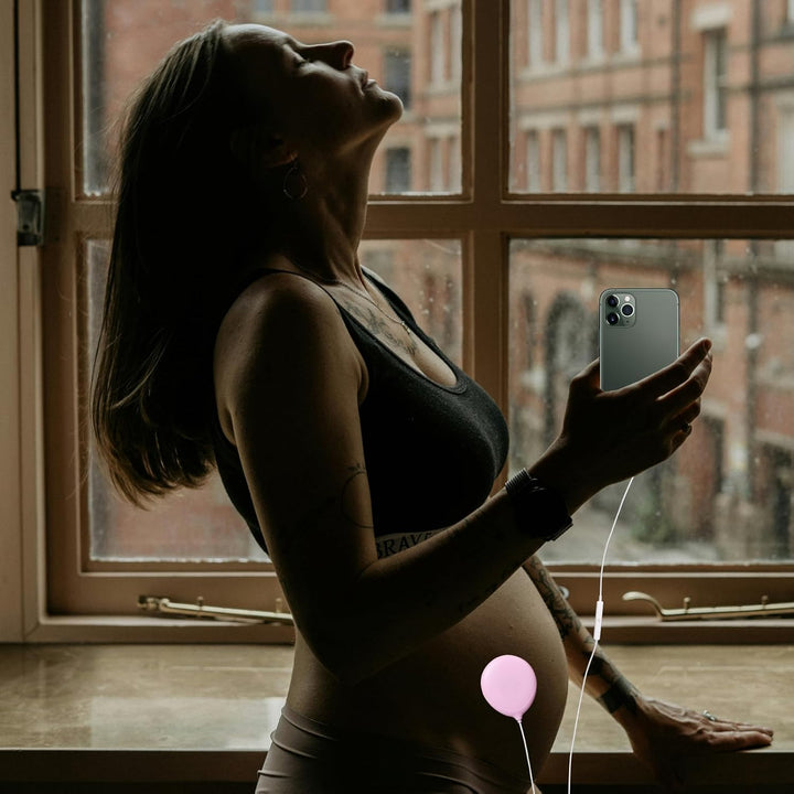 Baby Bump Headphones-Prebatal Belly Speakers for Women during Pregnancy,Play and Share Music to Your Baby(Pink)
